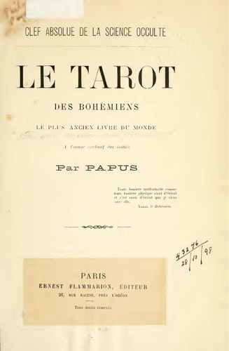 Титульный скан: Le Tarot des bohemiens.