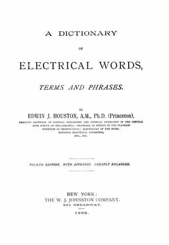 Титульный скан: A dictionary of electrical words, terms and phrases