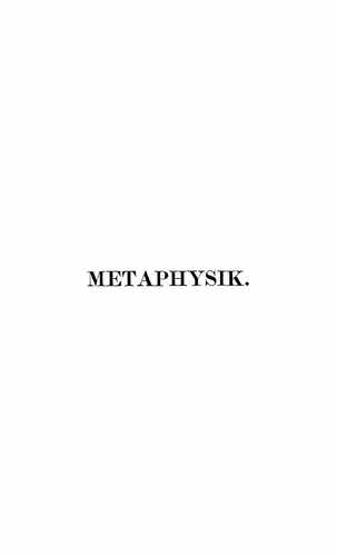 Титульный скан: Metaphysik