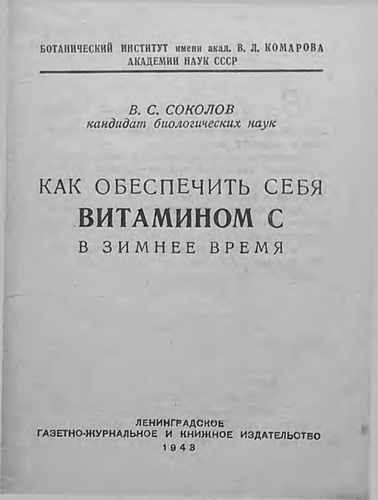 Титульный скан: Как обеспечить себя Витамином С в зимнее время