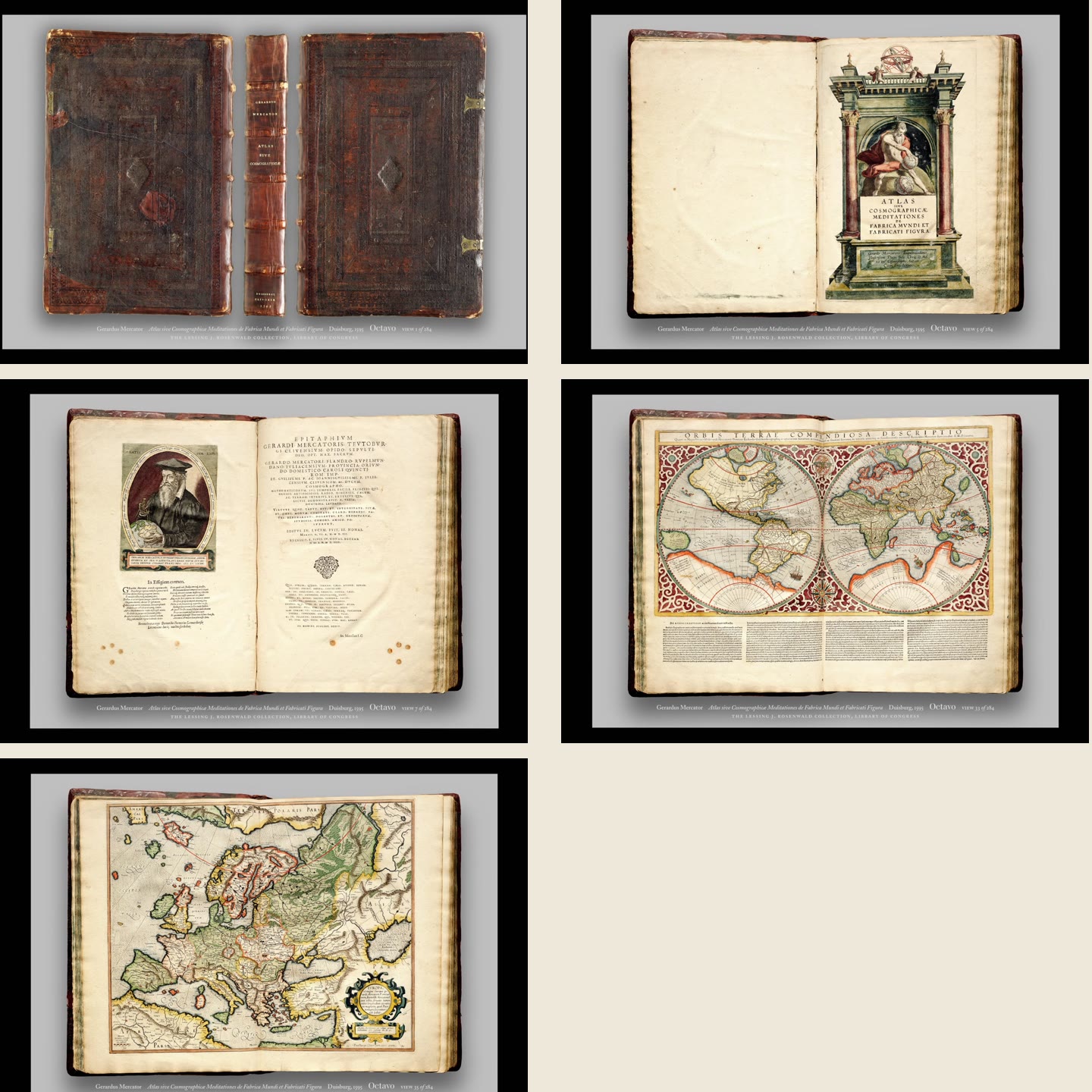 Титульный скан: Атлас Меркатора, 1595 год — цифровое факсимиле, 282 страницы