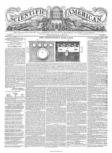 Титульный скан: Scientific American была основана изобретателем и издателем Руфусом М. Порте~ еженедельная газета. На протяжении первых лет его существования бо